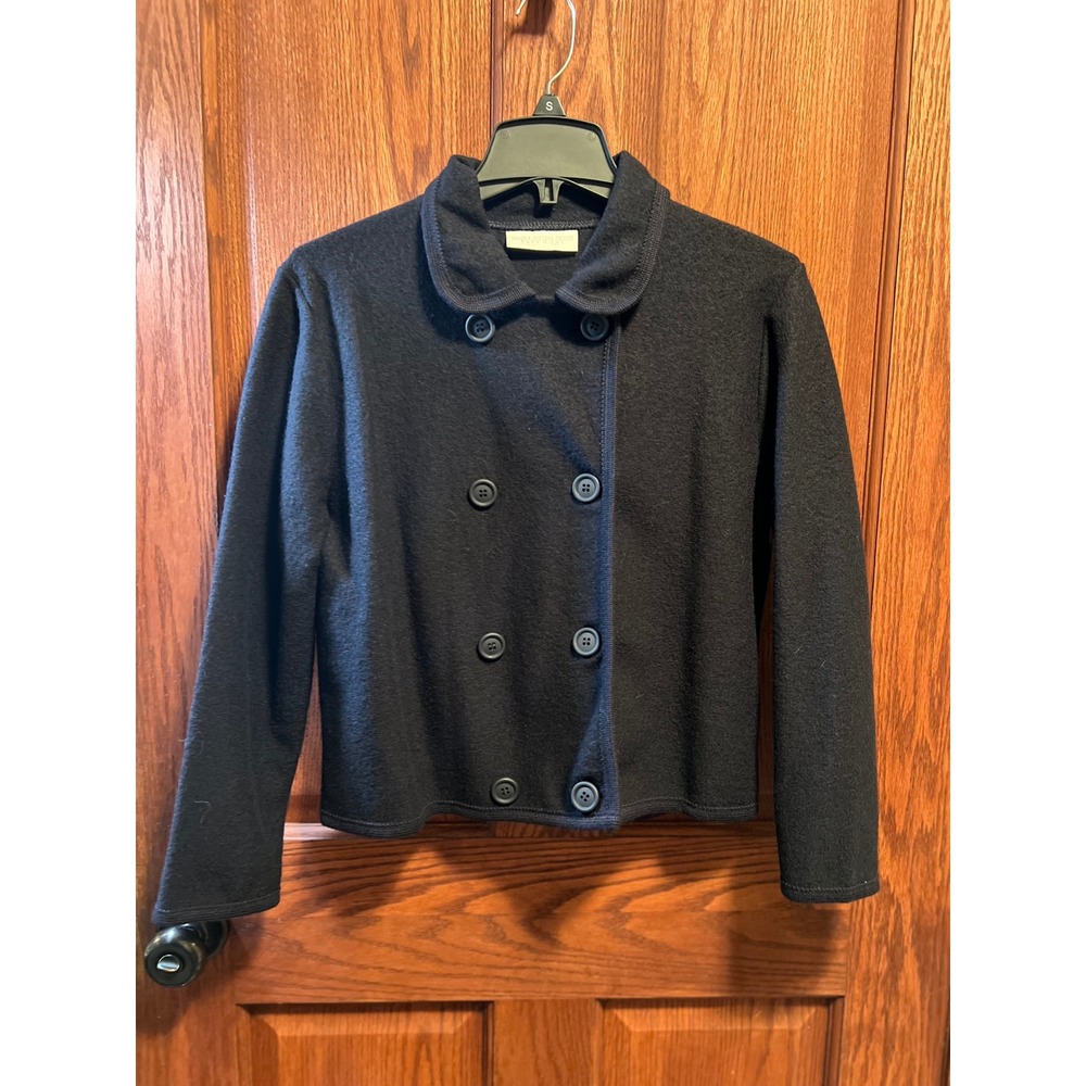 Valerie Stevens Italy Wool Jacket Double Breasted Cropped Cardigan‎ Petite Small
